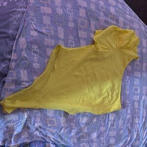 SHEIN Yellow Ribbed One-Shoulder Bodysuit